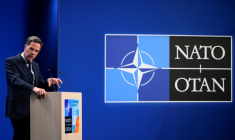 Le secrétaire général de l'Otan Mark Rutte, le 23 juin 2025 à La Haye ( AFP / JOHN THYS )